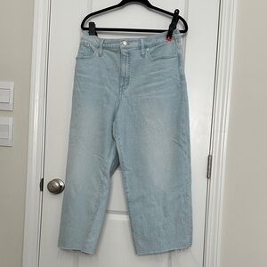 Madewell Perfect Vintage Wide Leg Crop Jeans Light Wash 32P Petite n